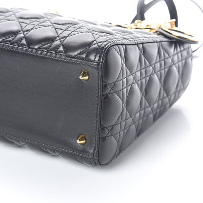 Christian Dior Lambskin Cannage Medium Lady Dior Black 9 of 9