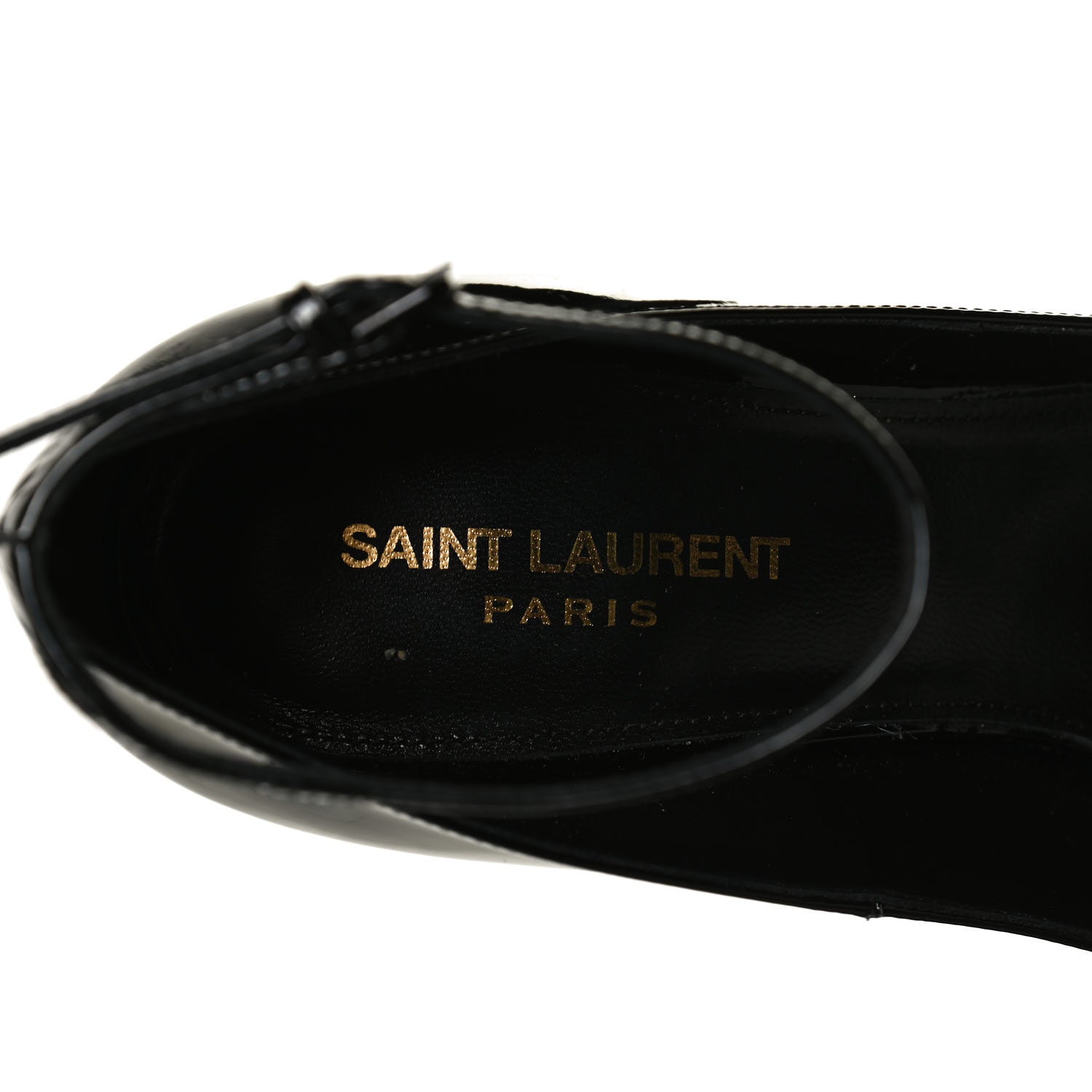 Saint Laurent Patent Calfskin Opyum Ankle Strap Sandals 39 Black 9 of 11