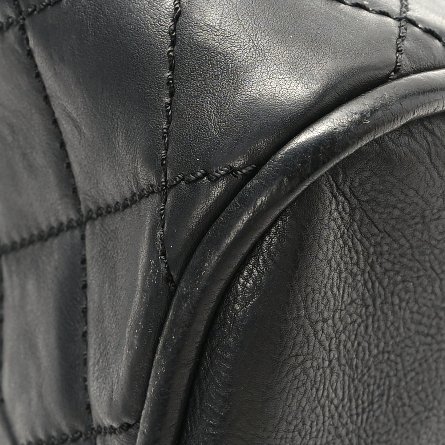 Caviar Quilted Small Bowler Black