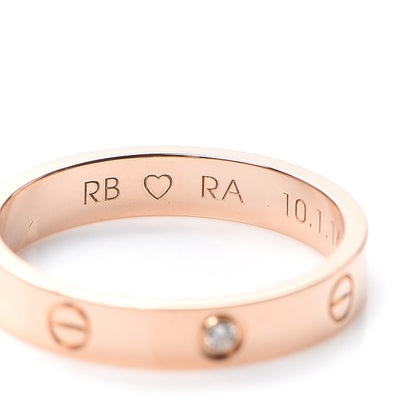 Cartier 18K Pink Gold Diamond 4mm LOVE Wedding Band Ring 62 10 4 of 8