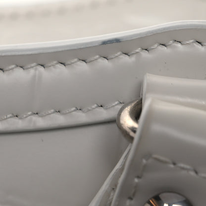 Balenciaga Semi Shiny Calfskin Crocodile Embossed Neo Classic Silver Hardware Mini City White 11 of 12
