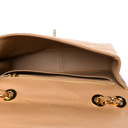 Chanel Caviar Quilted Jumbo Single Flap Beige 5 of 22