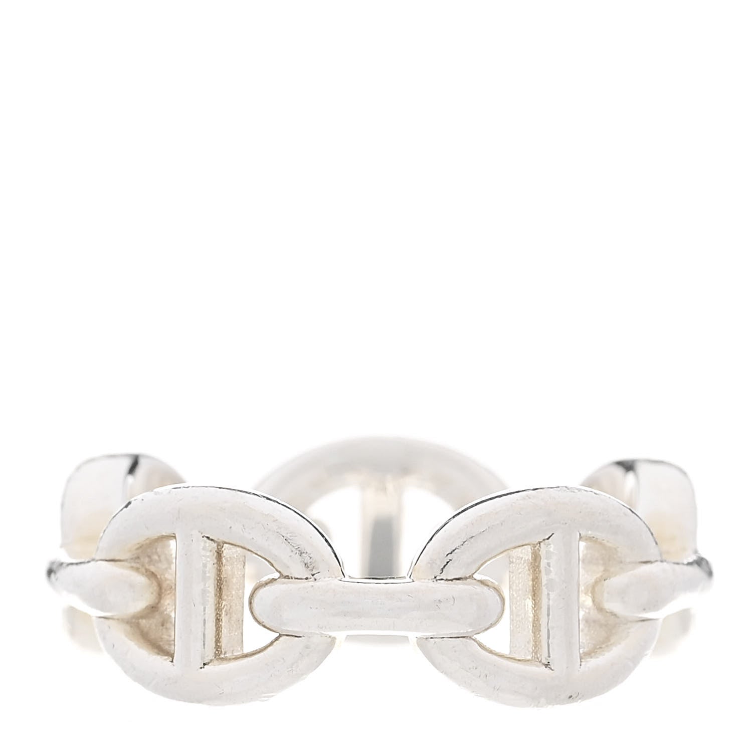 Hermes Sterling Silver PM Chaine d'Ancre Enchainee Band Ring 50 5.25 3 of 8