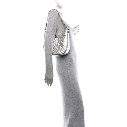 Chanel Metallic Lambskin Chain Rows Quilted Chain Hobo Silver 2 of 11
