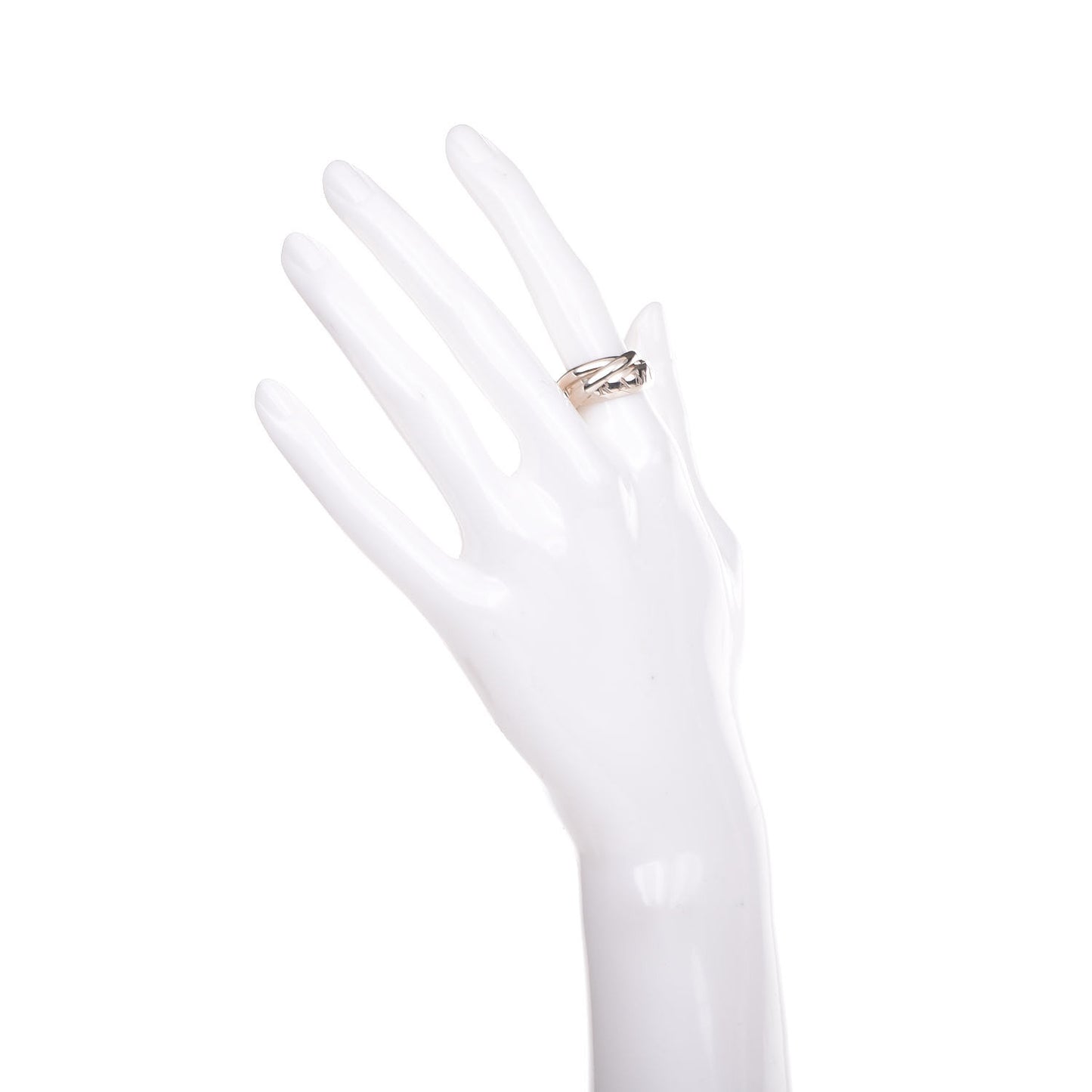 18K White Gold 98 Xmas Limited Trinity Ring 51 5.75