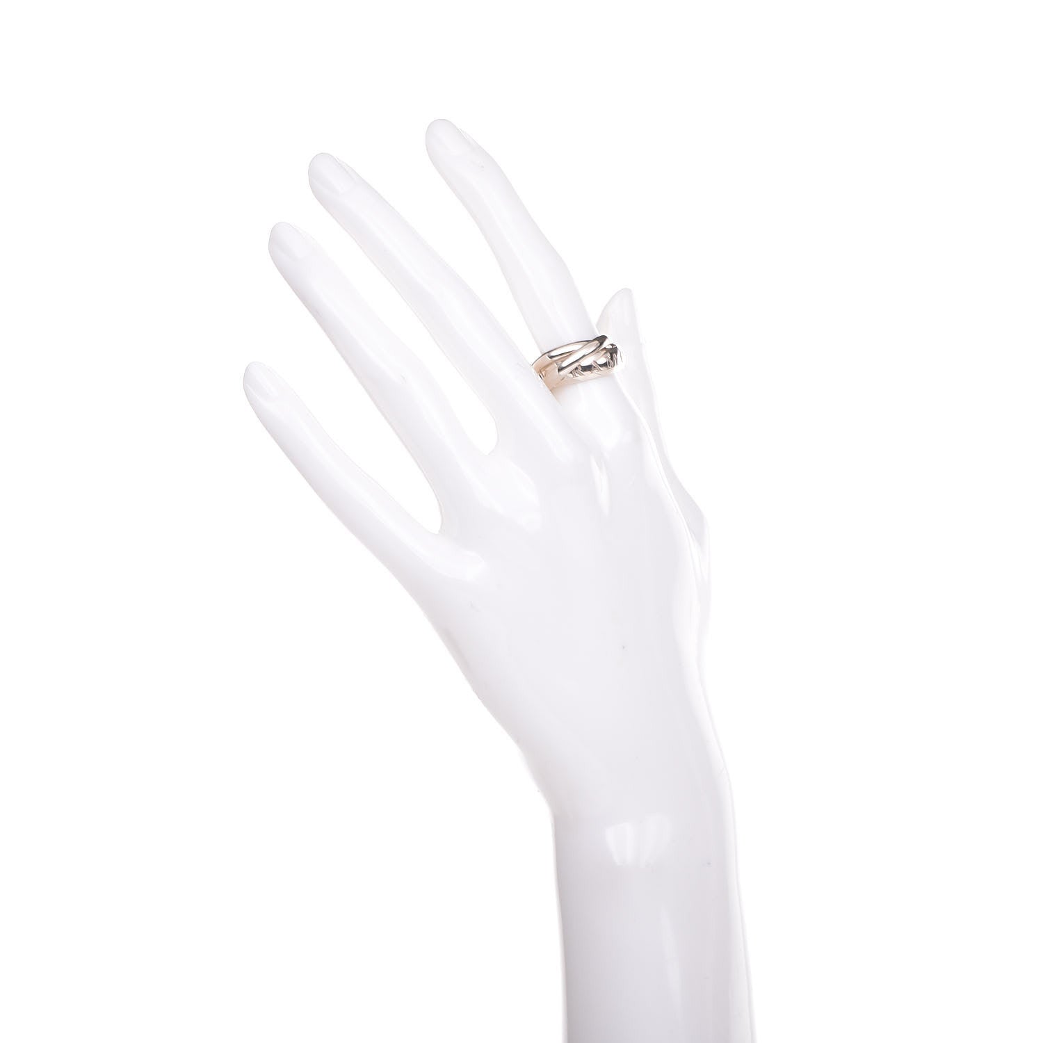 Cartier 18K White Gold 98 Xmas Limited Trinity Ring 51 5.75 2 of 6