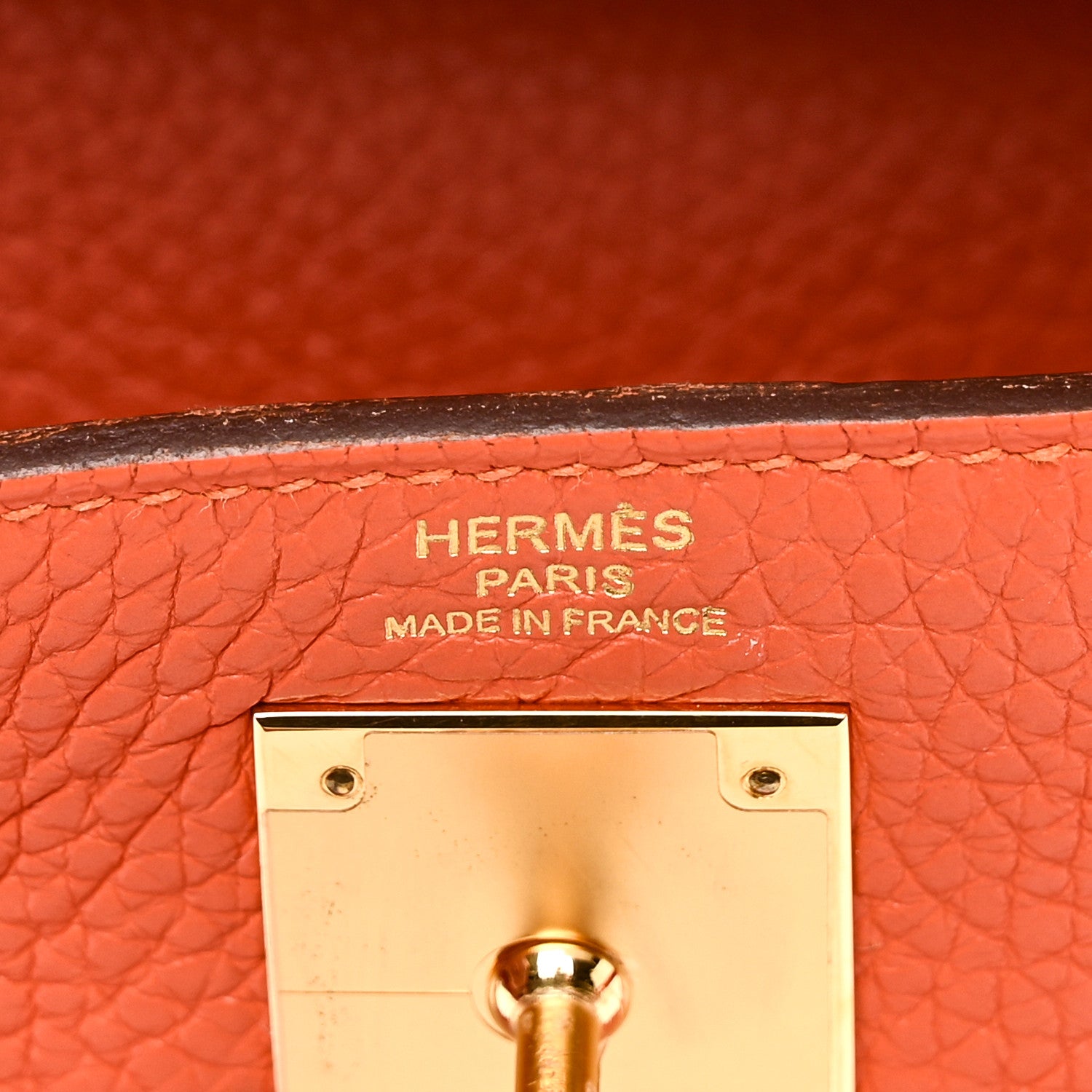 Hermes Taurillon Clemence Kelly Retourne 28 Orange 6 of 11