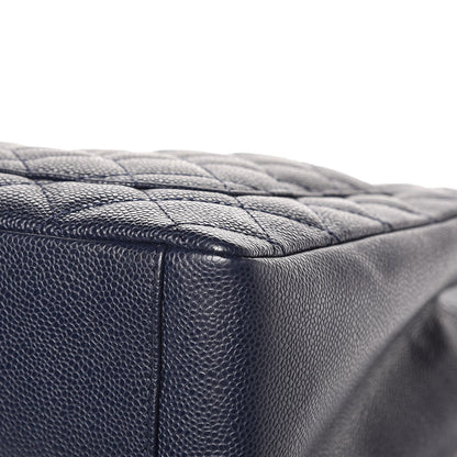 Chanel Caviar Quilted Grand Shopping Tote GST Dark Navy Blue 11 of 13