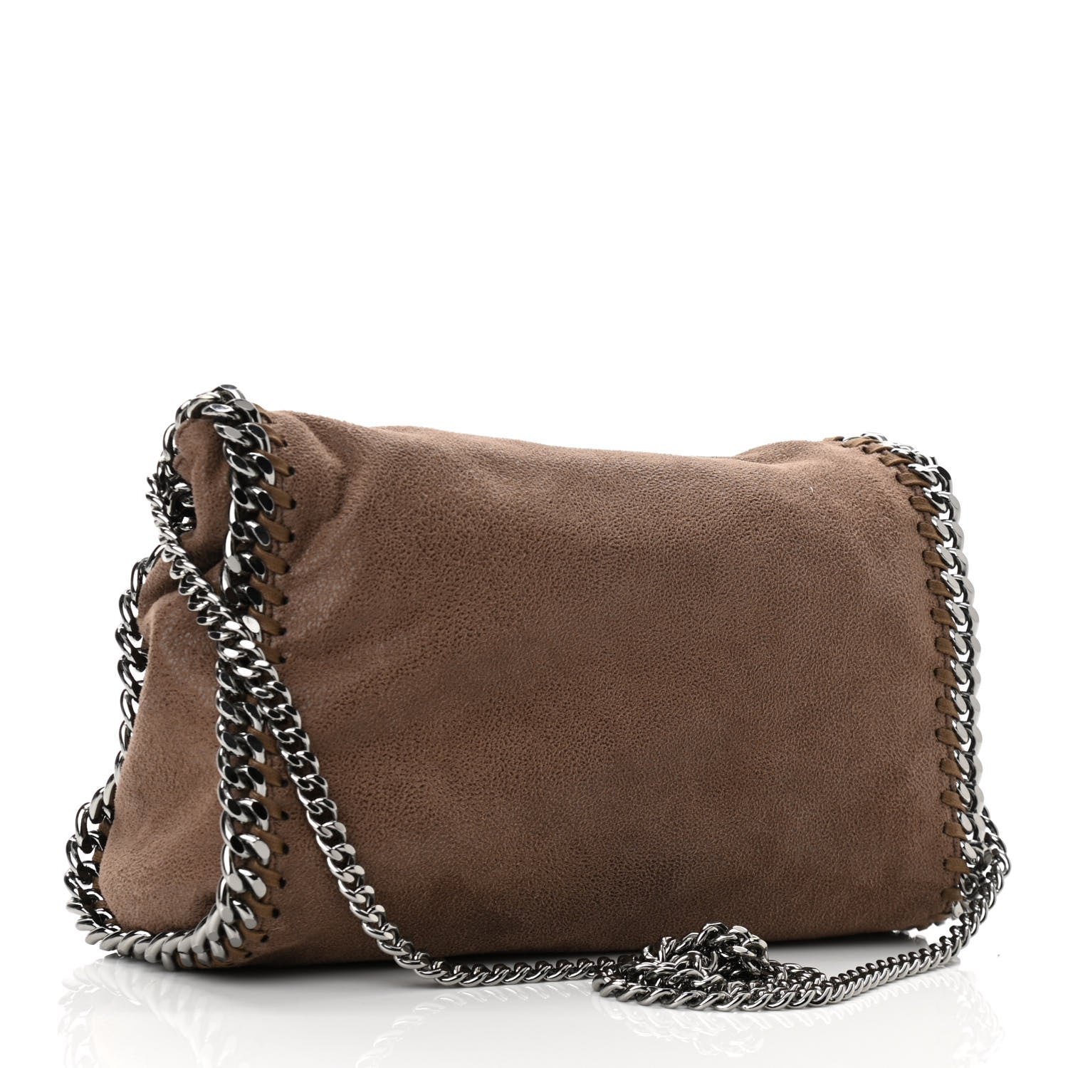 Stella McCartney Metallic Shaggy Deer Mini Falabella Fold Over Tote Brown 3 of 10