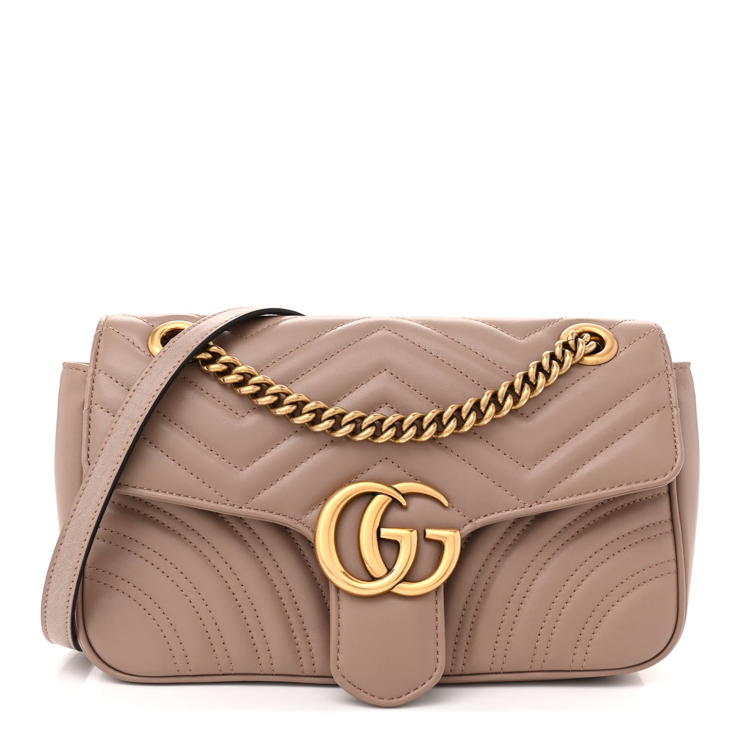 Gucci Calfskin Matelasse Small GG Marmont Porcelain Rose 1 of 11