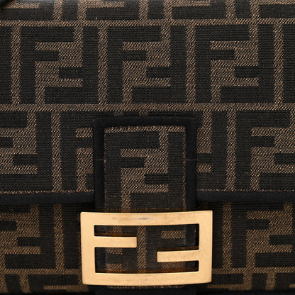 Fendi Fabric Jacquard FF 1974 Medium Baguette Tobacco Moro Black 8 of 10