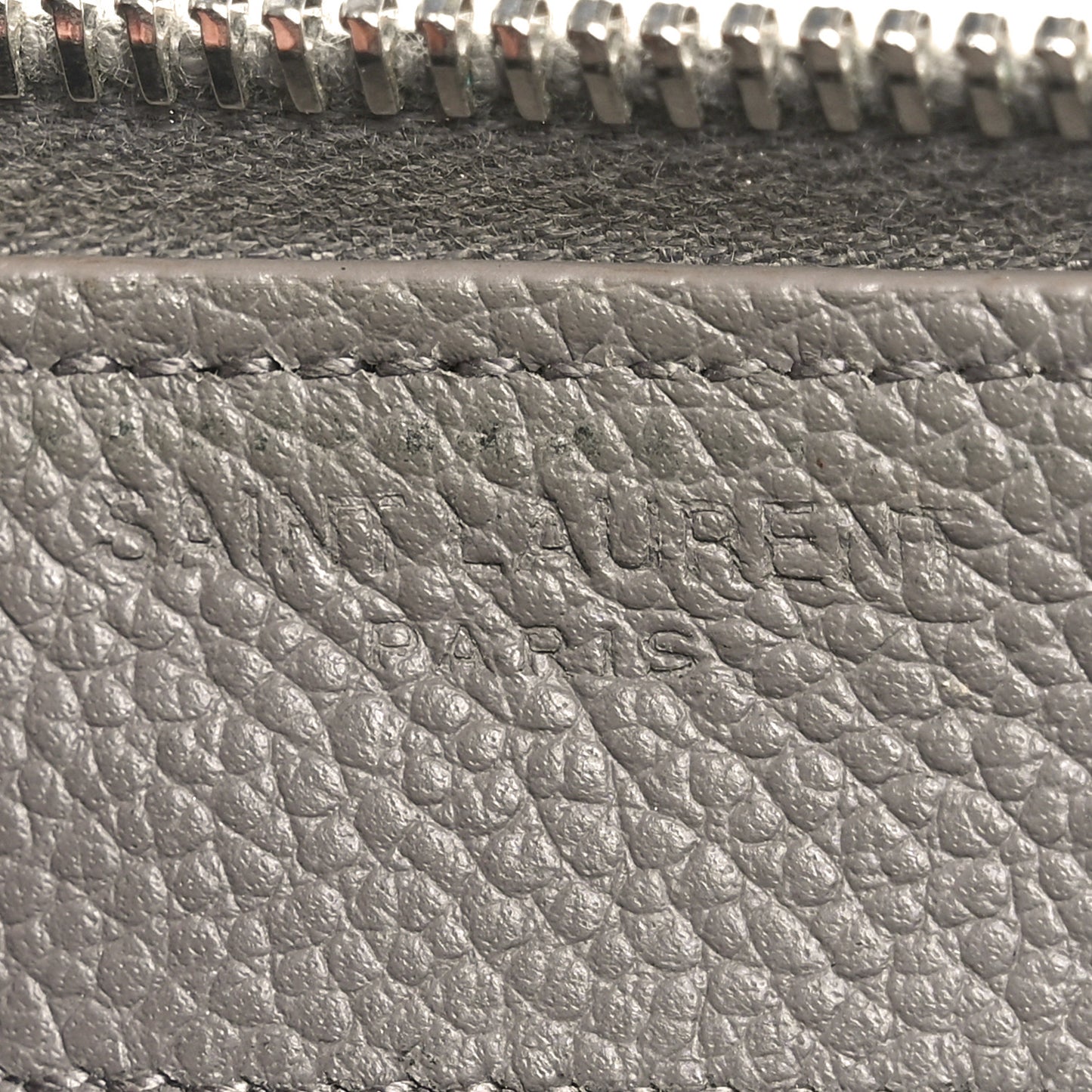 Grained Calfskin Rive Gauche Zip Around Wallet Fog