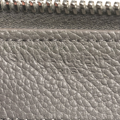 Saint Laurent Grained Calfskin Rive Gauche Zip Around Wallet Fog 6 of 9