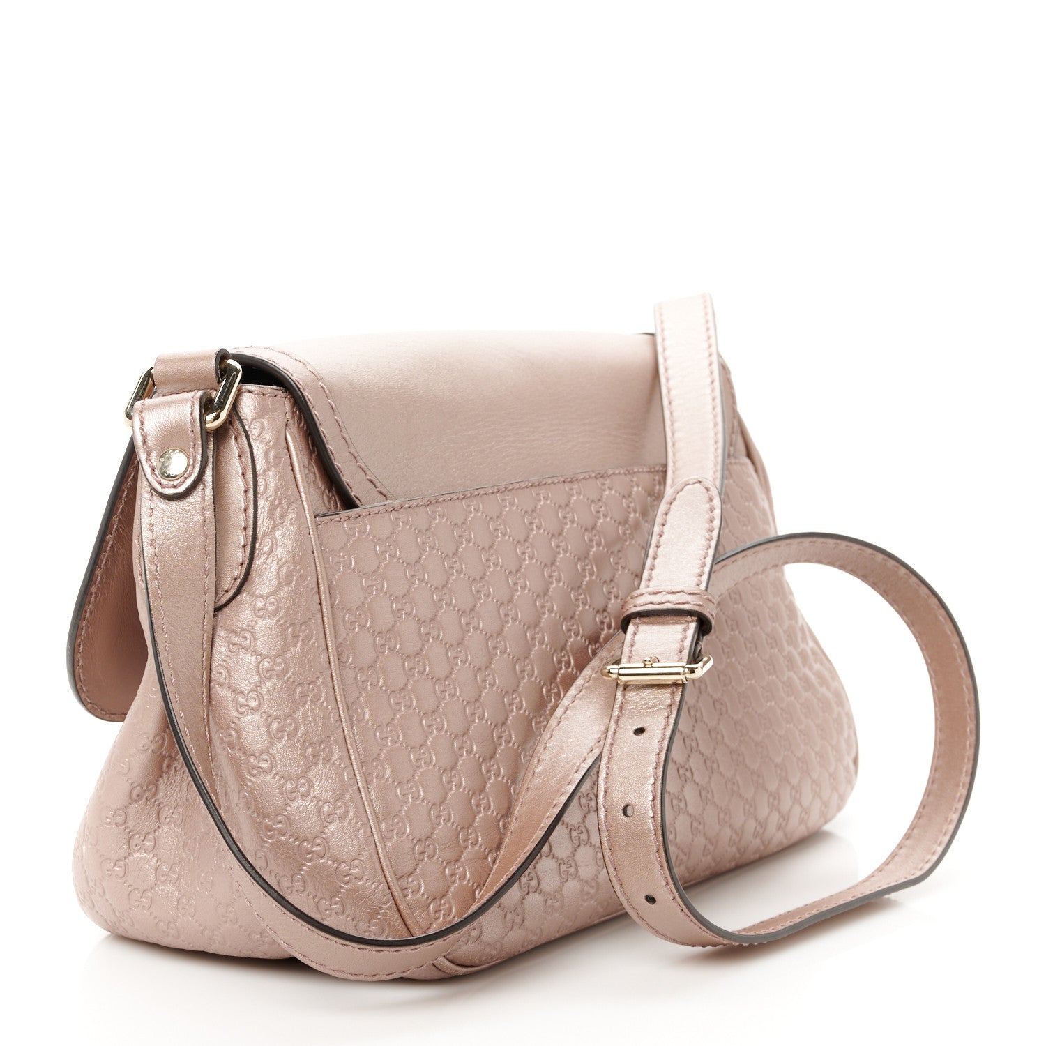 Gucci Guccissima Techno Horsebit Large Shoulder Flap Bag  Pink 3 of 11