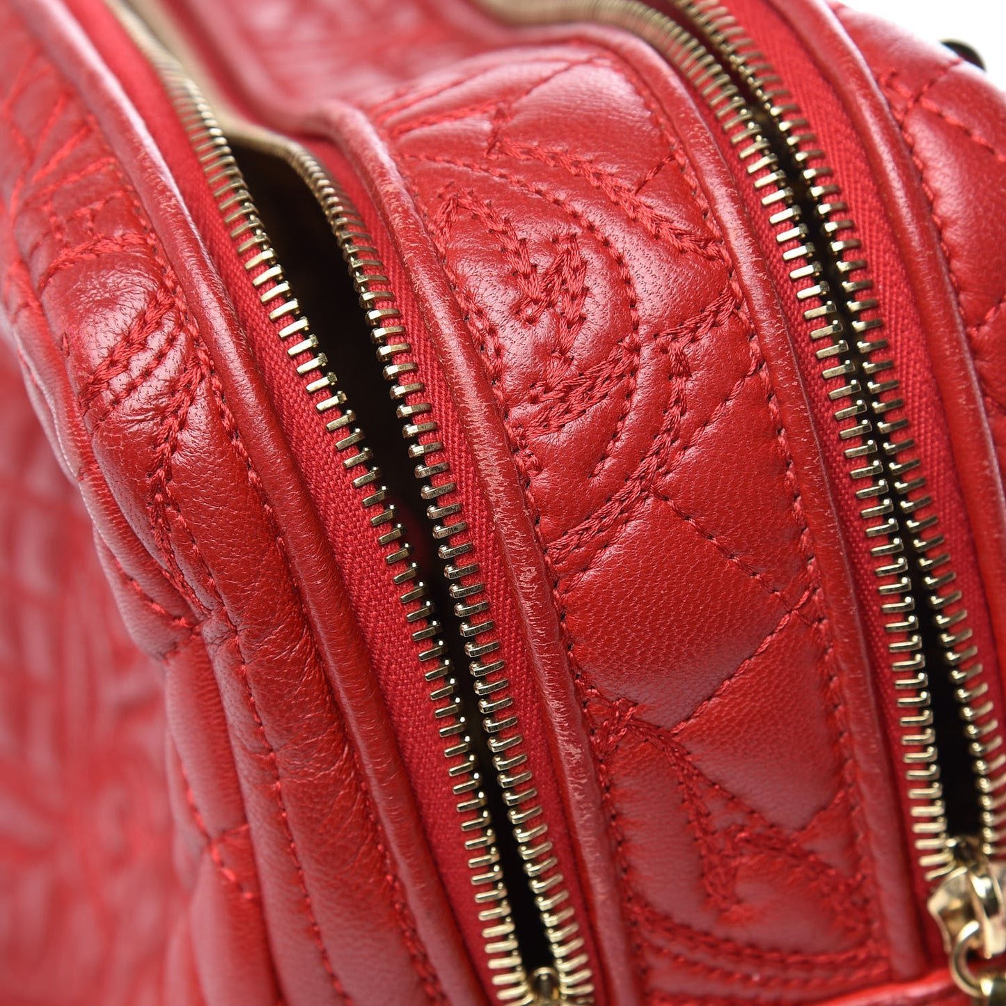 Barocco Quilted Nappa Vanitas Demetra Bag Red