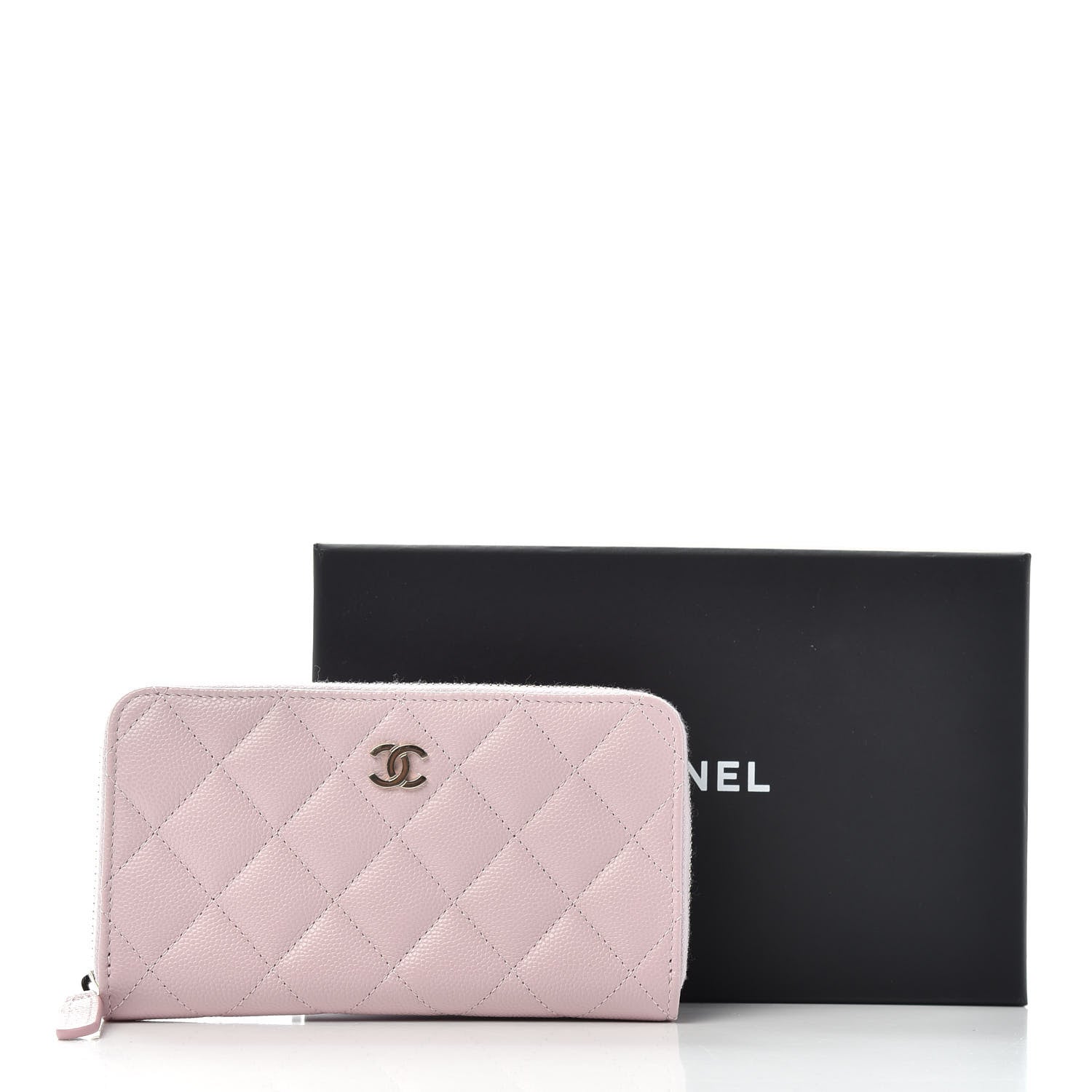 Chanel Caviar Quilted Small Gusset Zip Around Wallet Pink 9 of 9