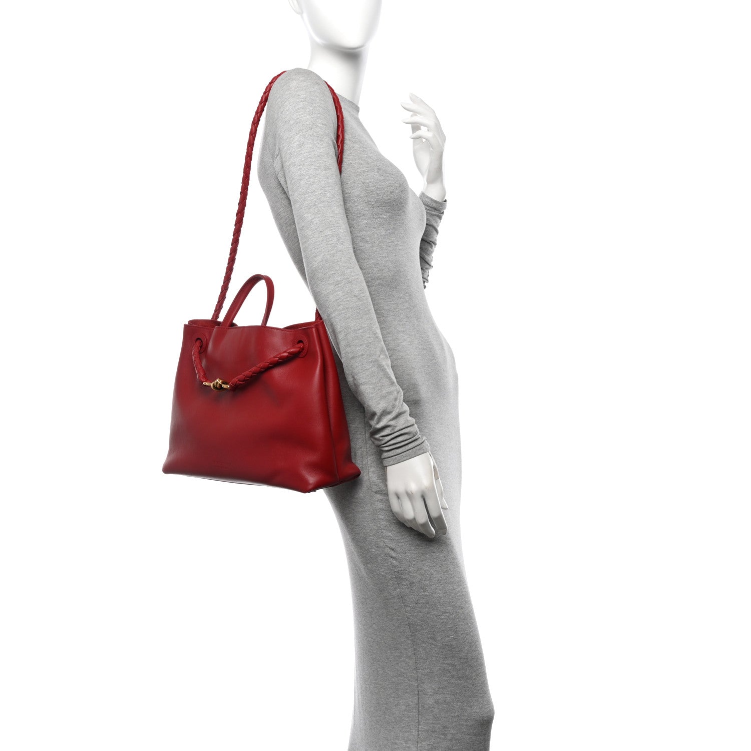 Bottega Veneta Silky Calfskin Medium Andiamo Shoulder Bag Rosewood Space 2 of 10