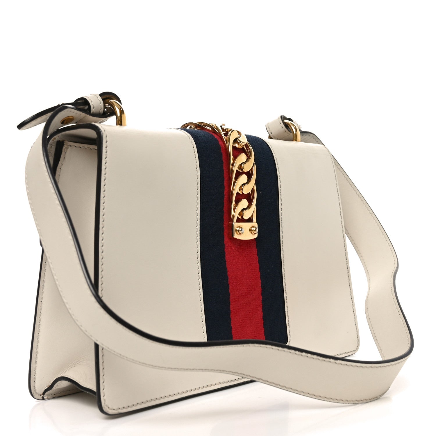 Gucci Calfskin Small Sylvie Shoulder Bag Off White 3 of 10