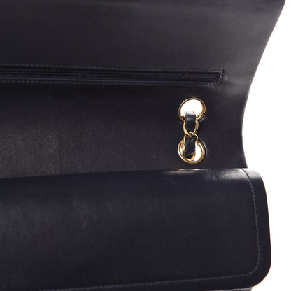 Chanel Lambskin Quilted Medium Double Flap Navy 13 of 15