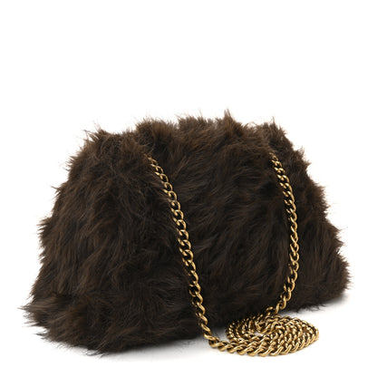 Balenciaga Faux Fur Medium Crush Chain Bag Brown 3 of 9