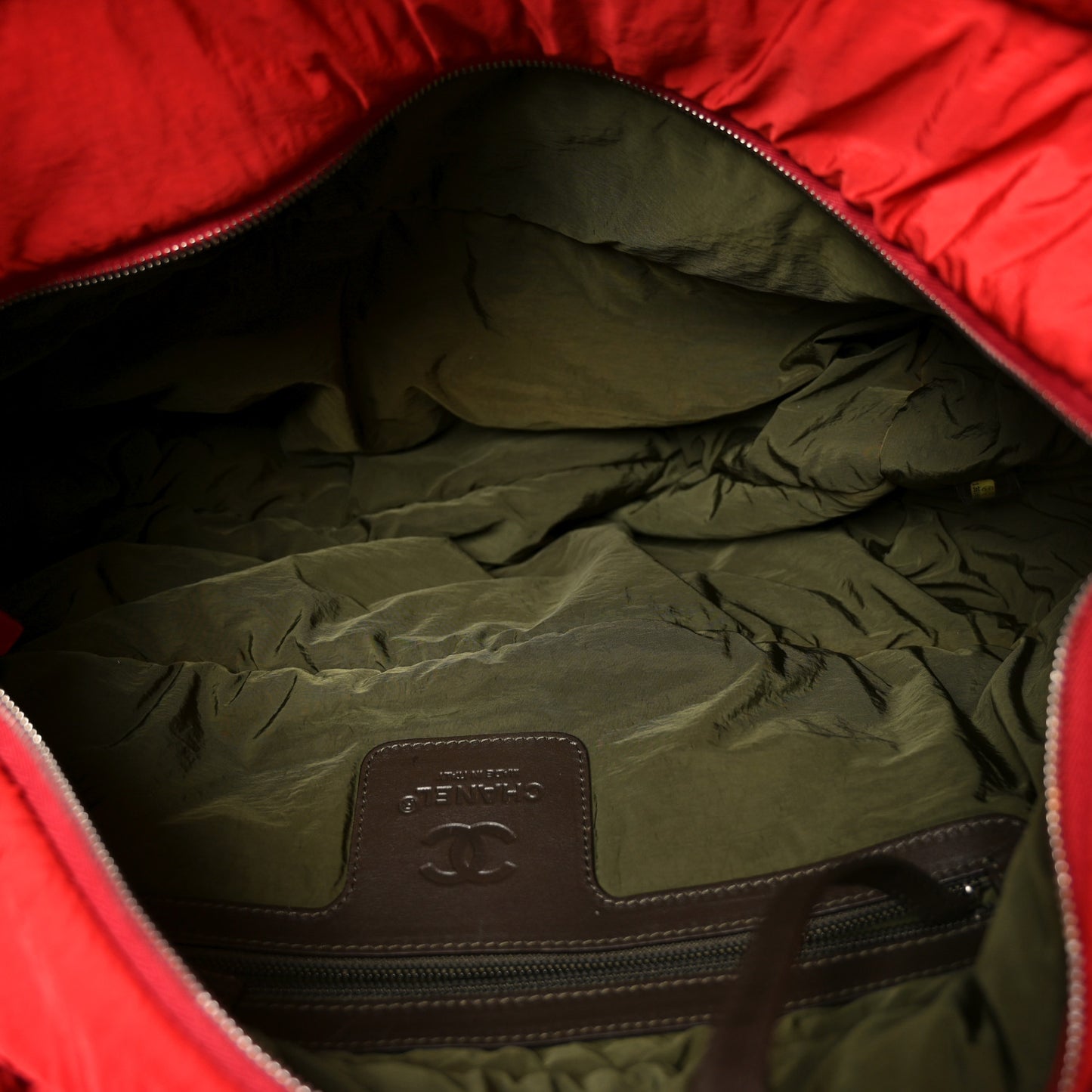 Nylon Quilted Large Coco Cocoon Tote Red