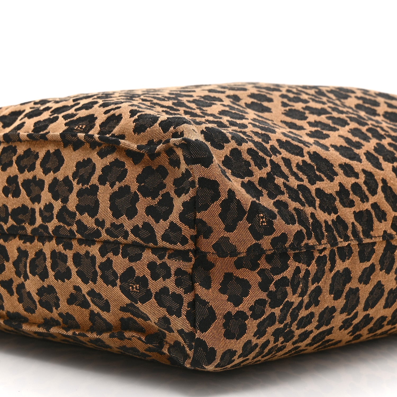 Fendi Jacquard Leopard Print Shopping Tote Brown Red 10 of 11