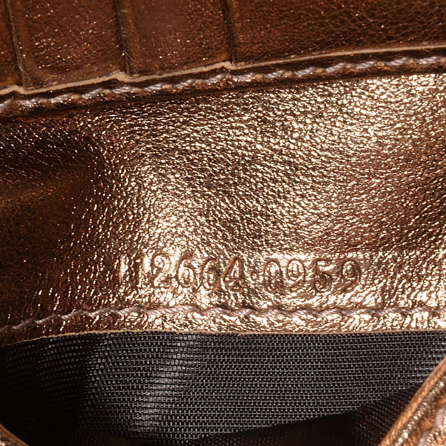 Gucci Crystal Monogram Metal Bar French Flap Wallet Metallic Gold 8 of 9