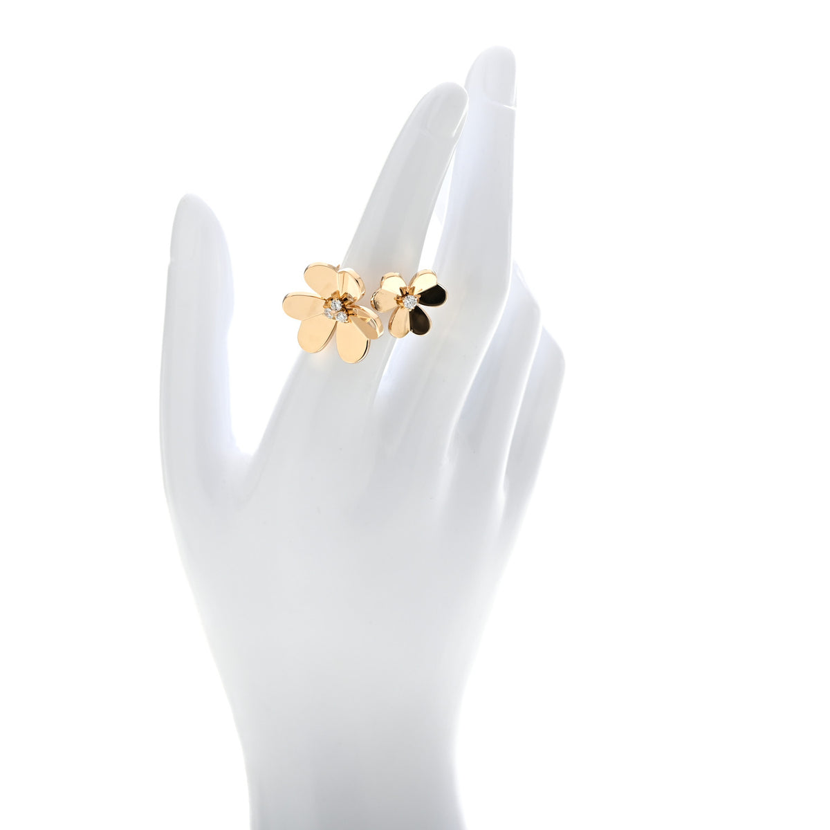 18K Yellow Gold Diamond Frivole Between The Finger Ring 52 6