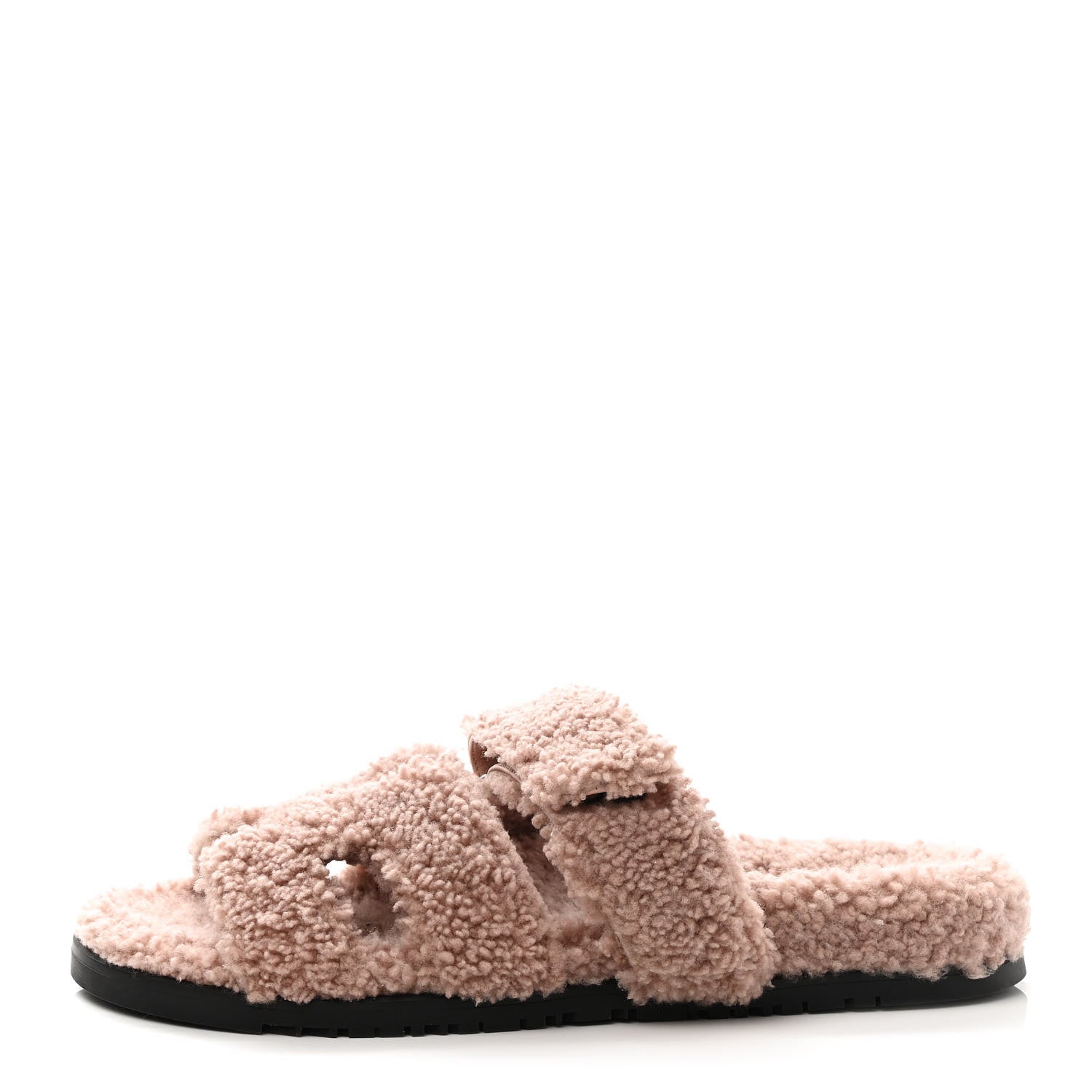 Hermes Woolskin Womens Chypre Sandals 40 Bois De Santal 1 of 8