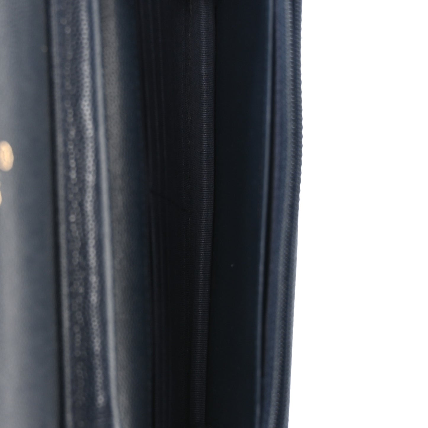 Caviar Quilted Wallet on Chain WOC Navy Blue