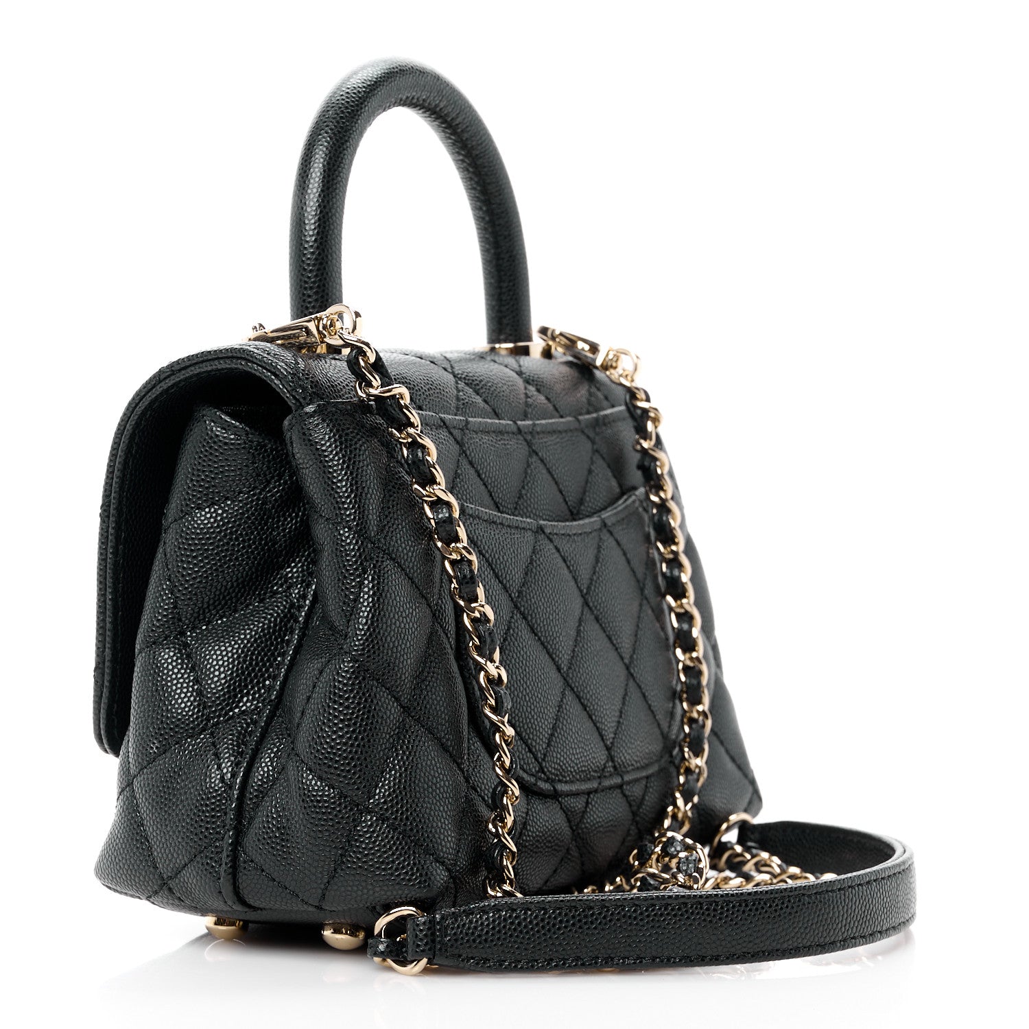 Chanel Caviar Quilted Extra Mini Coco Handle Flap Black 3 of 12