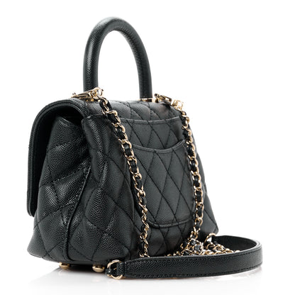 Chanel Caviar Quilted Extra Mini Coco Handle Flap Black 3 of 12