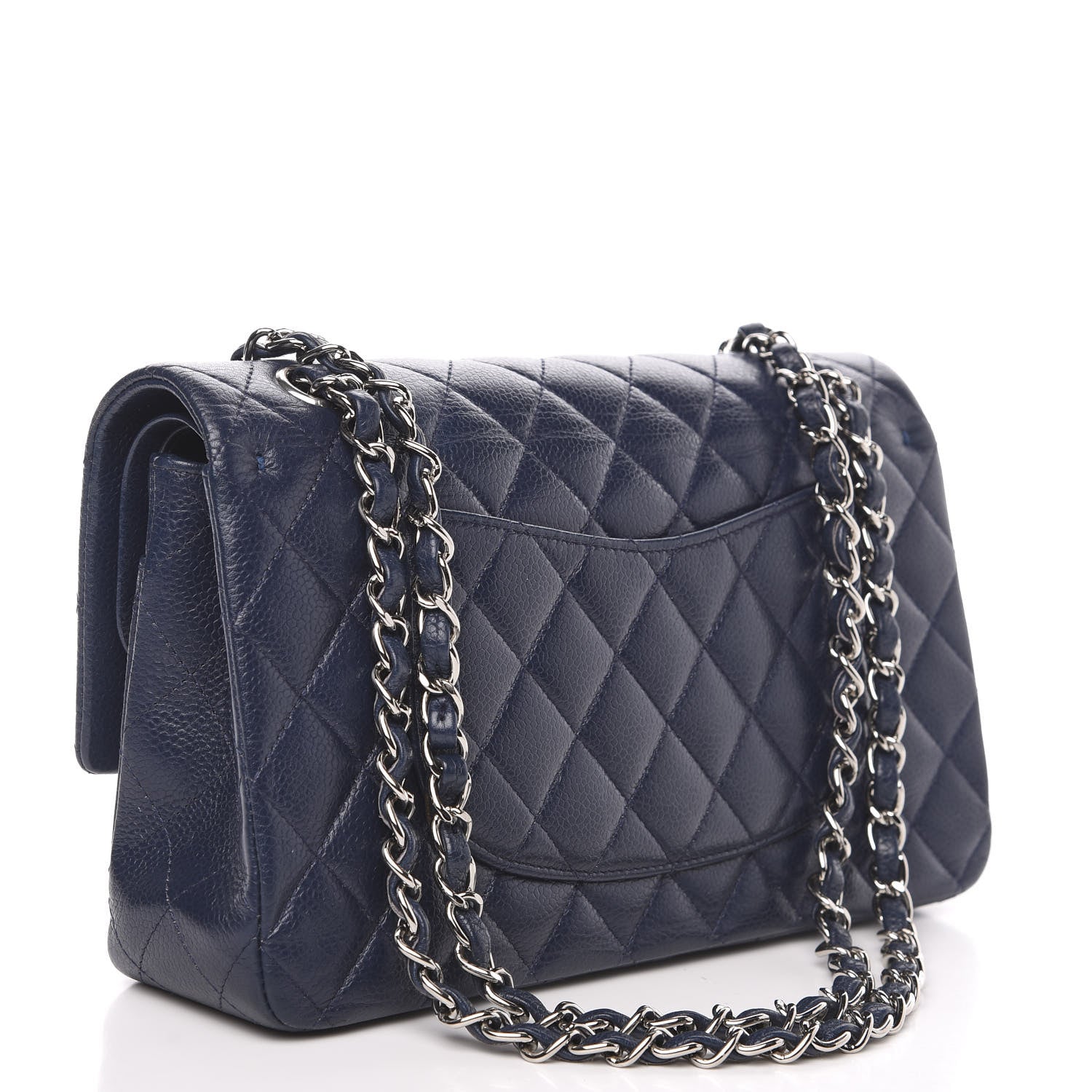 Chanel Caviar Quilted Medium Double Flap Navy 2 of 16