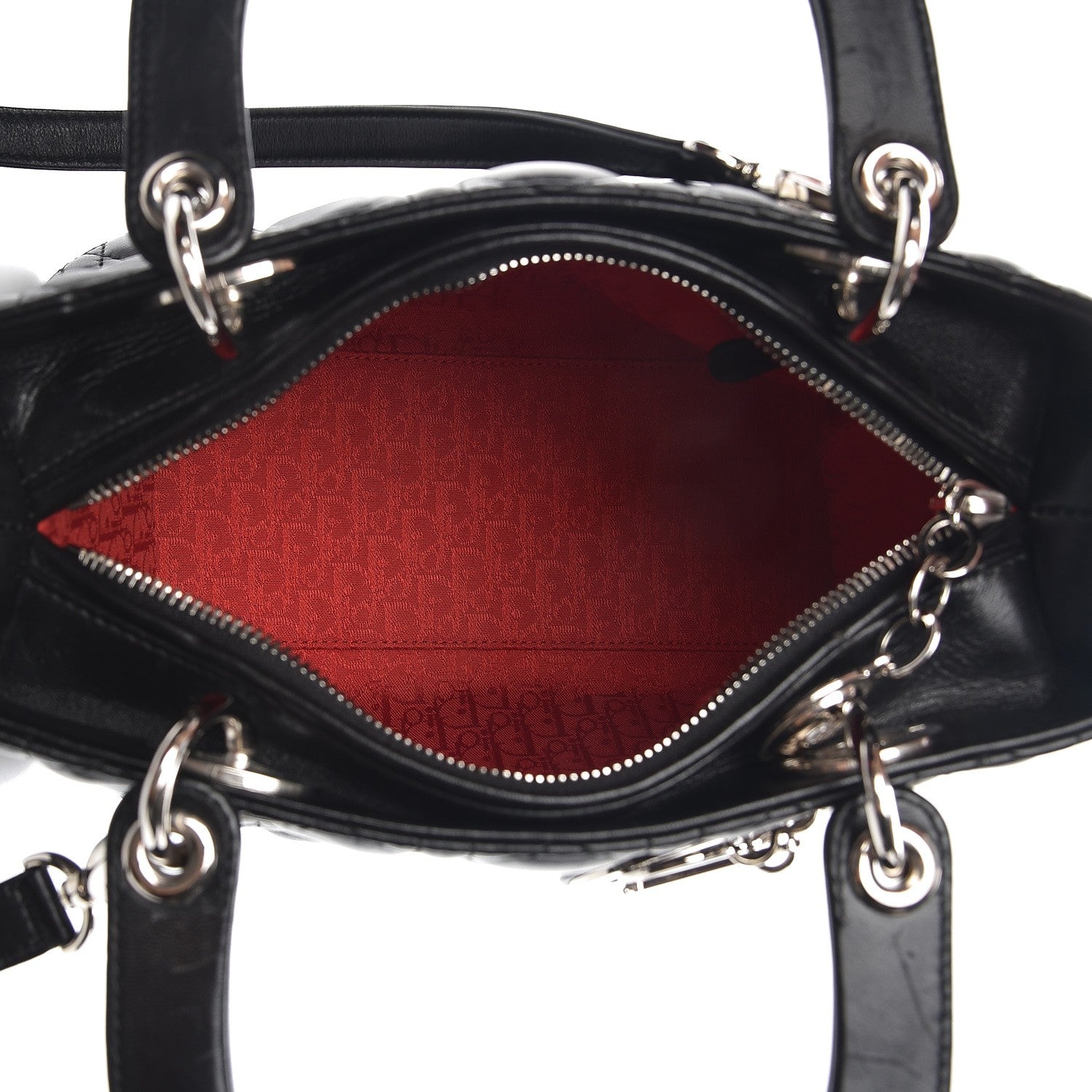 Christian Dior Lambskin Cannage Medium Lady Dior Black 6 of 9
