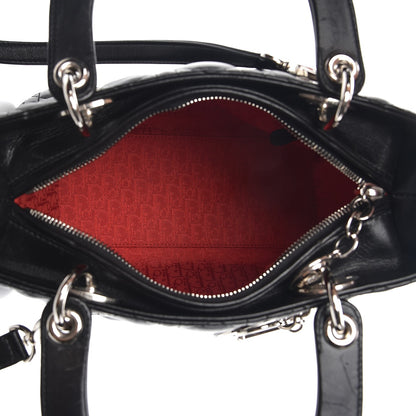 Christian Dior Lambskin Cannage Medium Lady Dior Black 6 of 9