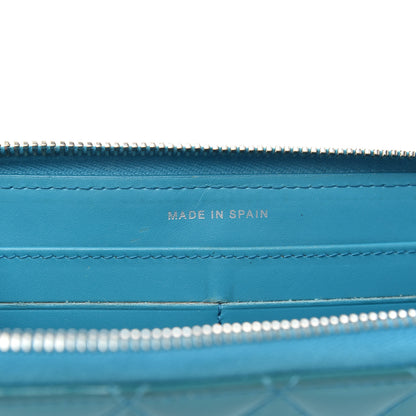 Chanel Patent Quilted Large Gusset Zip Around Wallet Blue 7 of 13