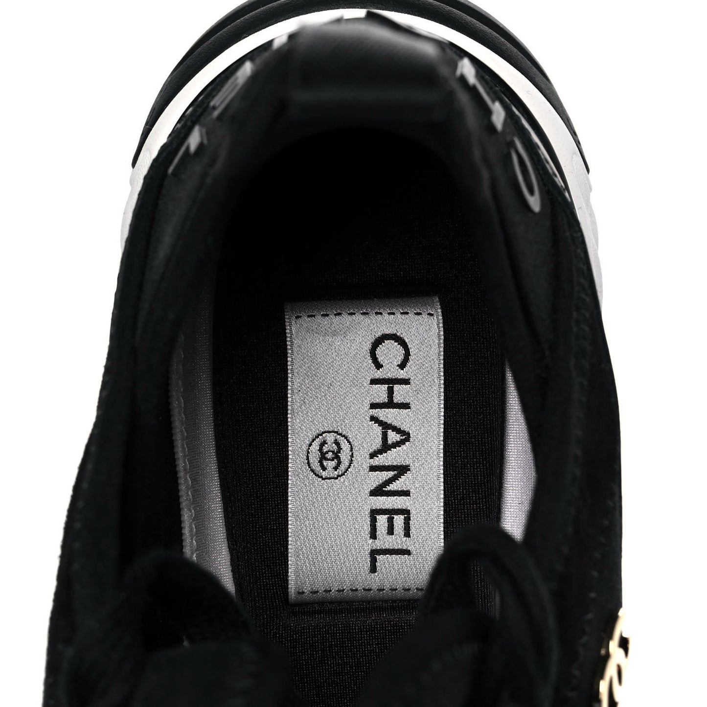Velvet Calfskin Mixed Fibers CC Sneakers 36 Black