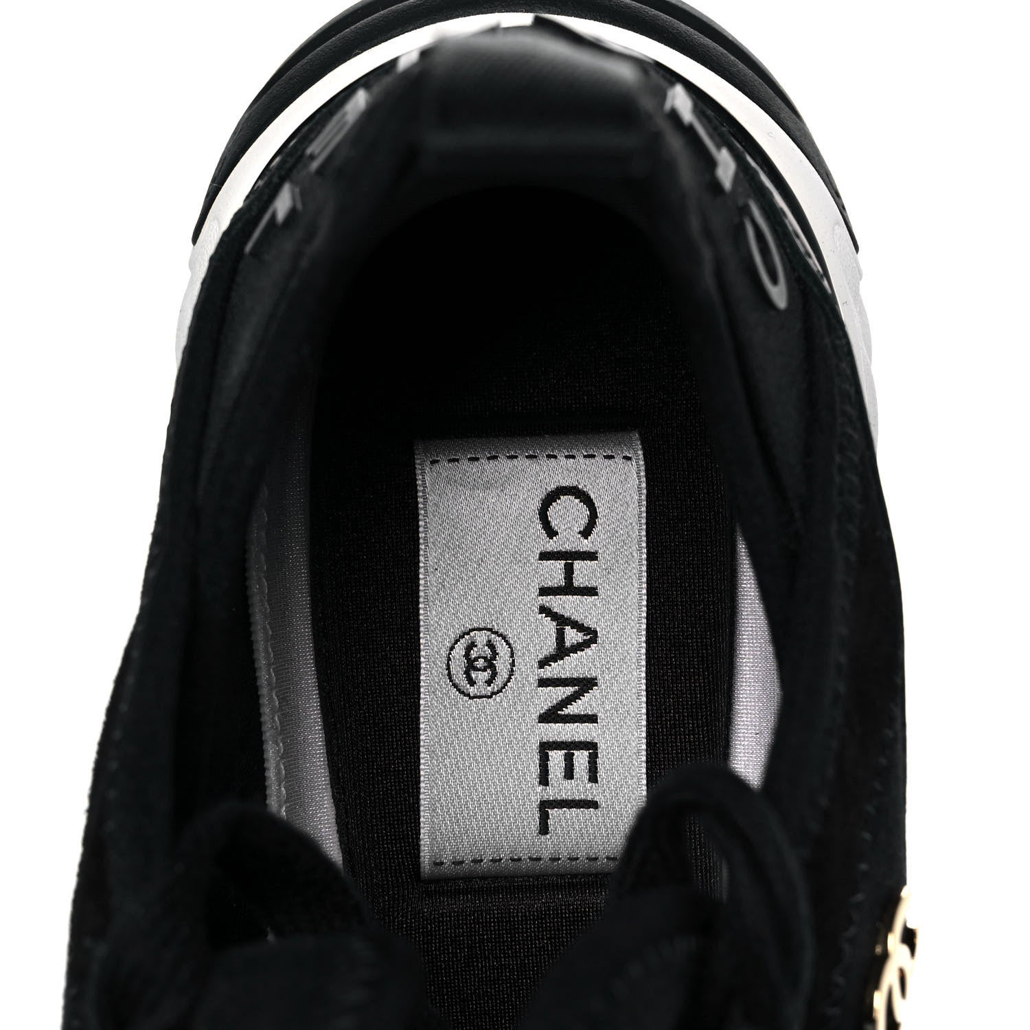Chanel Velvet Calfskin Mixed Fibers CC Sneakers 36 Black 7 of 8