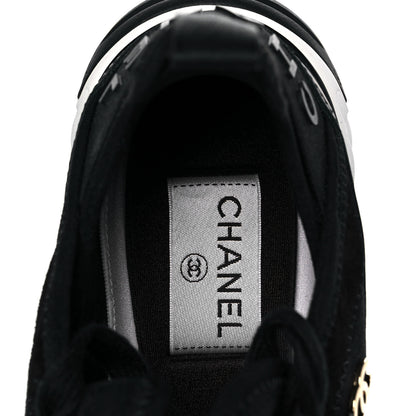 Chanel Velvet Calfskin Mixed Fibers CC Sneakers 36 Black 7 of 8