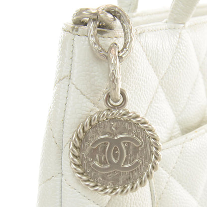 Chanel Caviar Medallion Tote White 10 of 10