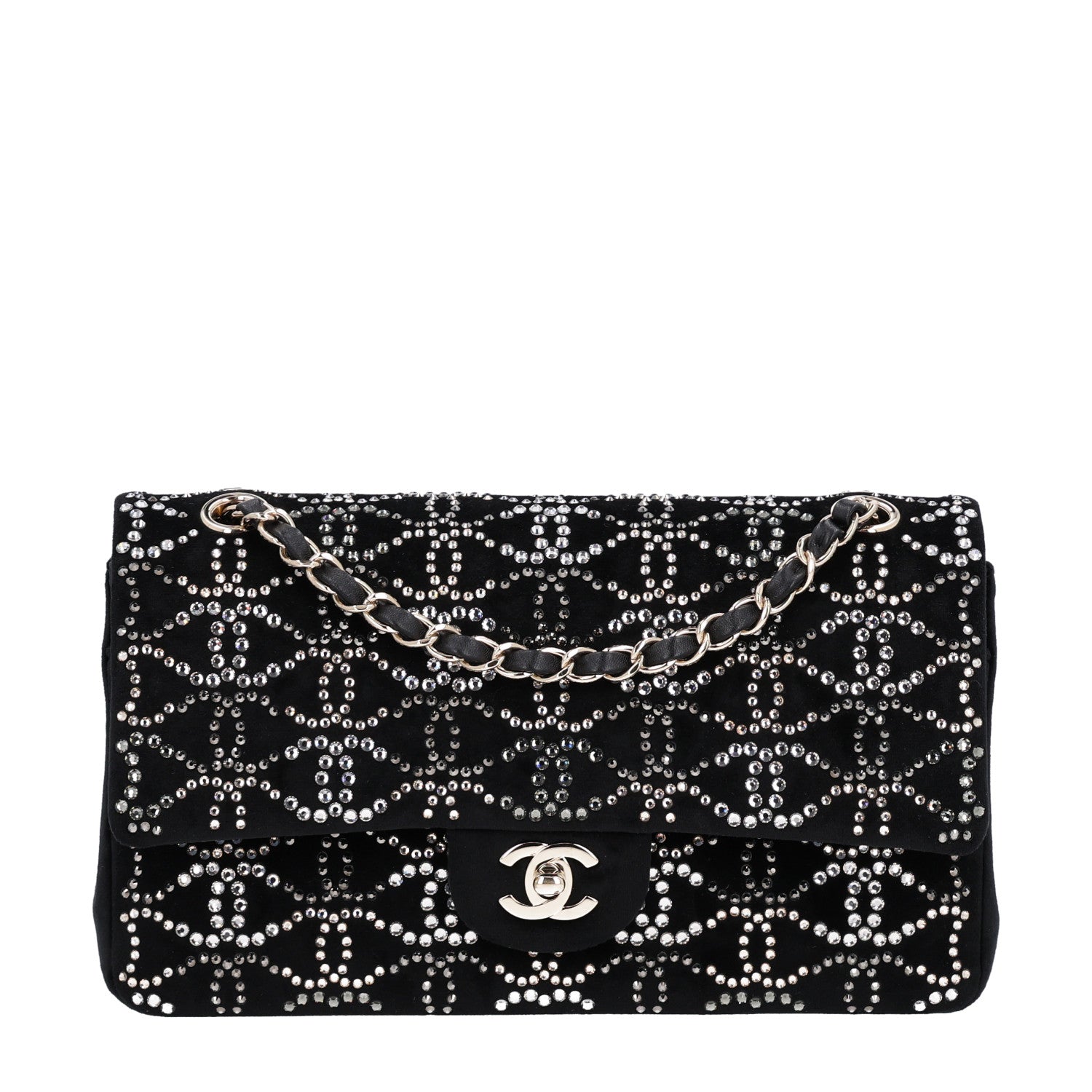 Chanel Velvet Crystal Medium Double Flap Black 1 of 11