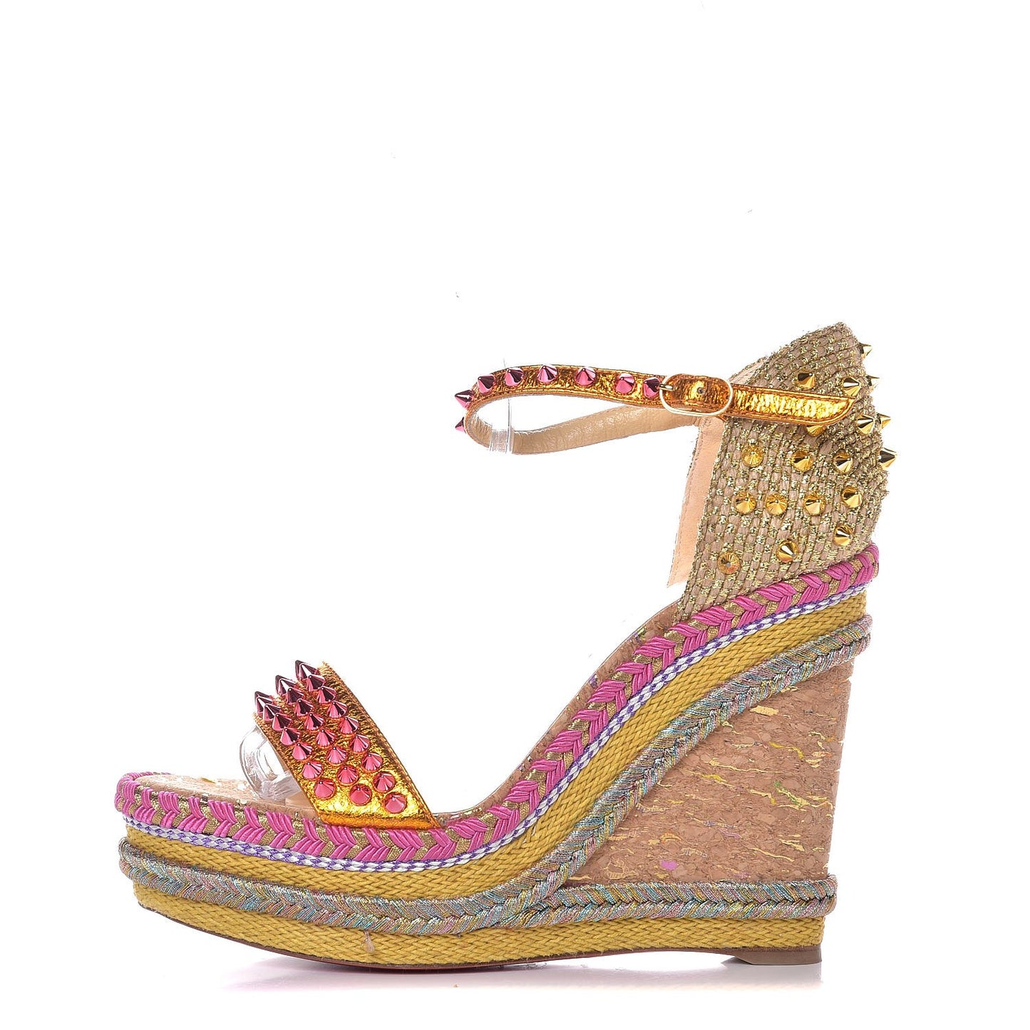 Nappa Pepite Liege Lame Madmonica 120 Wedge Sandals 40 Full Moon