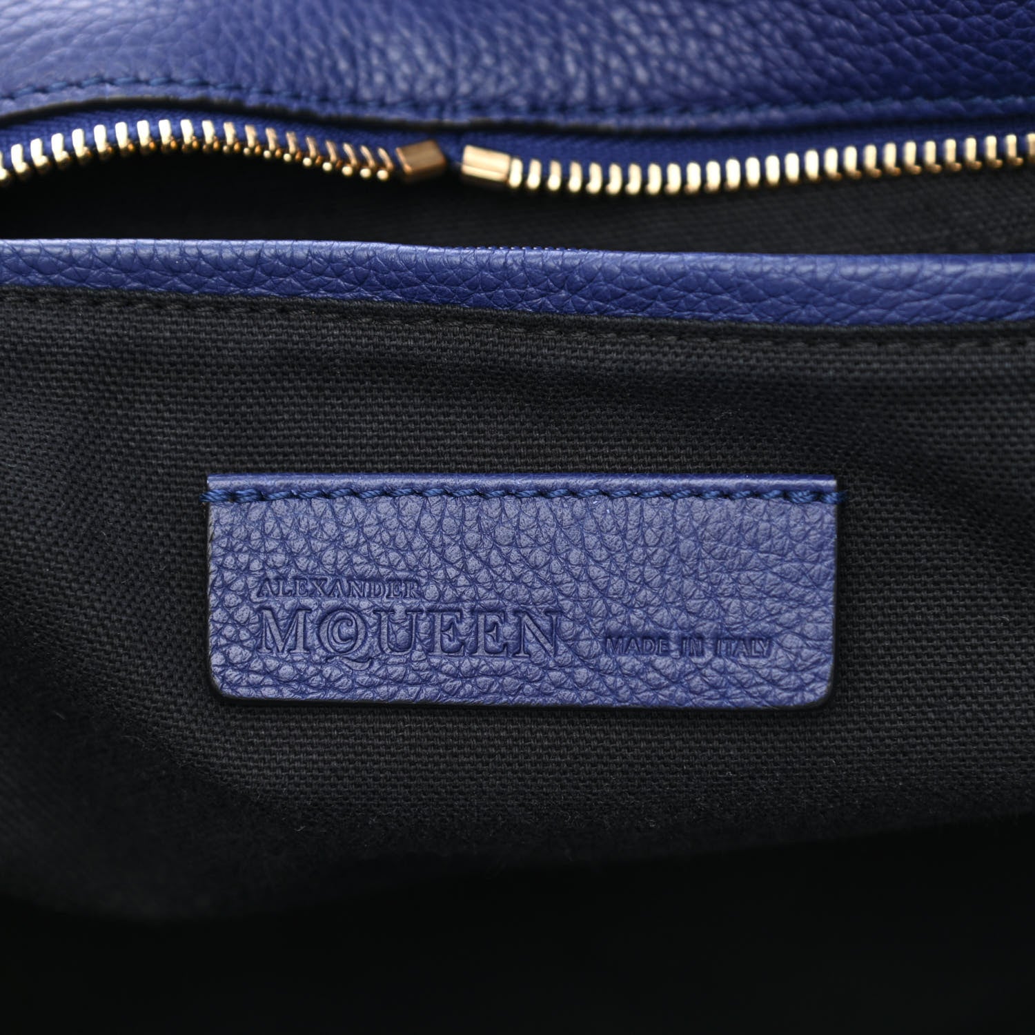 Alexander McQueen Pebbled Calfskin Large Skull Padlock Zip Around Tote Ultramarine 5 of 9