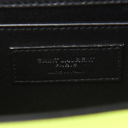Saint Laurent Patent Grain de Poudre Small Monogram Kate Satchel Neon Yellow 7 of 11