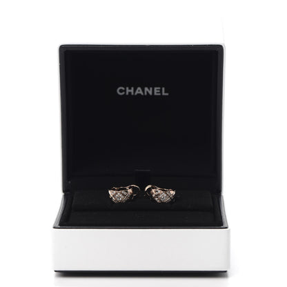 Chanel 18K Beige Gold Diamond Coco Crush Hoop Earrings 5 of 5