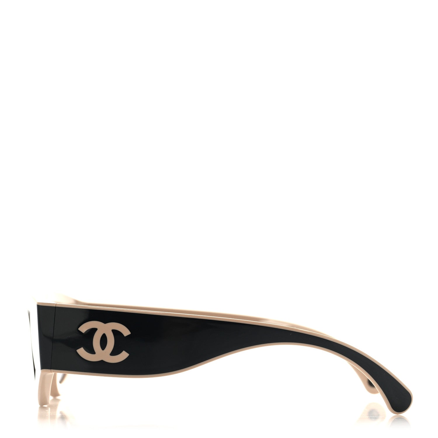 Chanel Acetate Cat Eye Sunglasses 6056 Black Beige 3 of 7