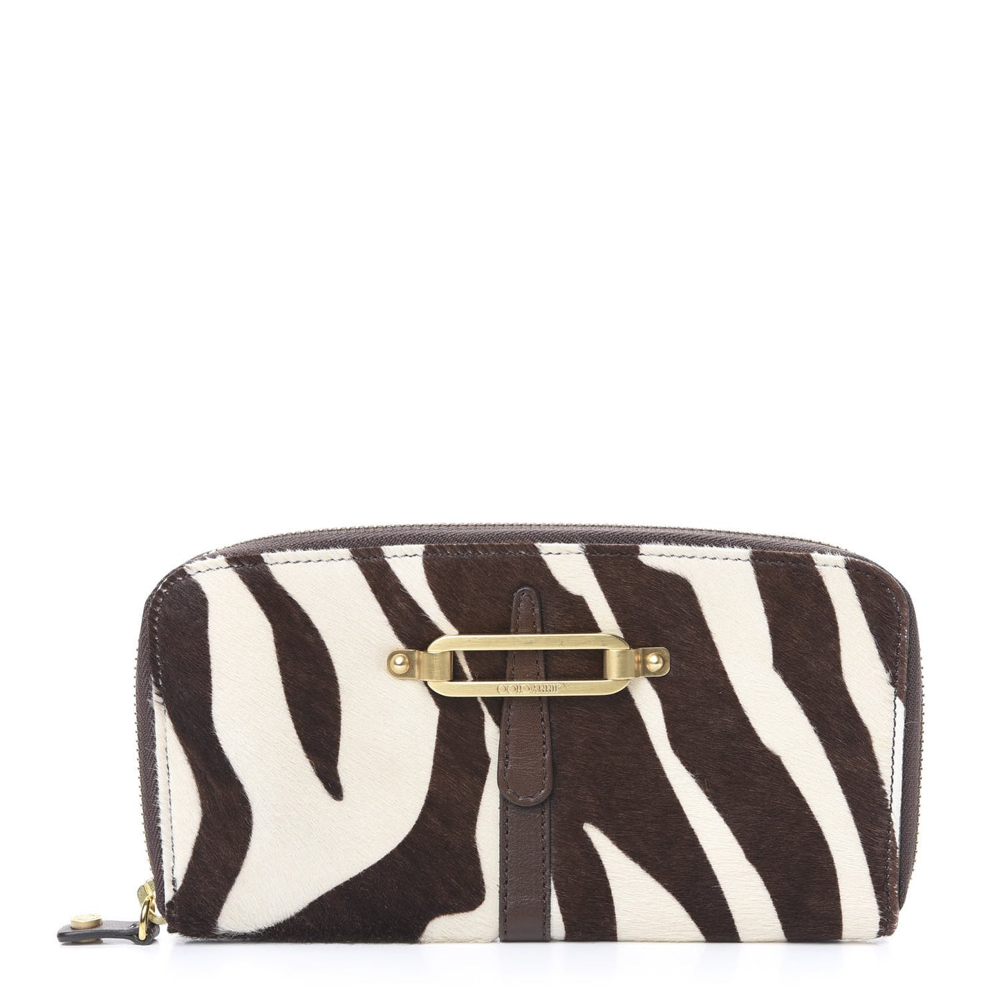 Zebra Print Pony Hair Wallet Brown