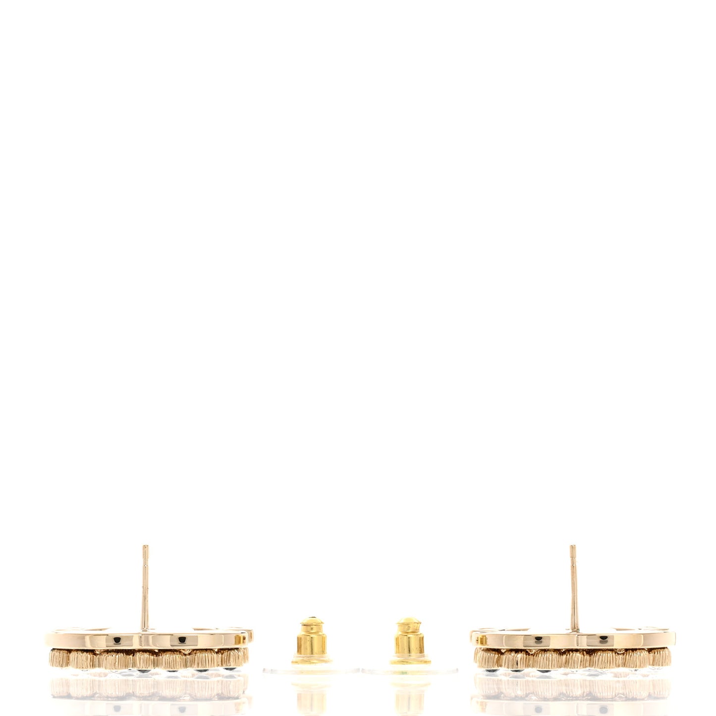 Crystal CC Earrings Black Gold