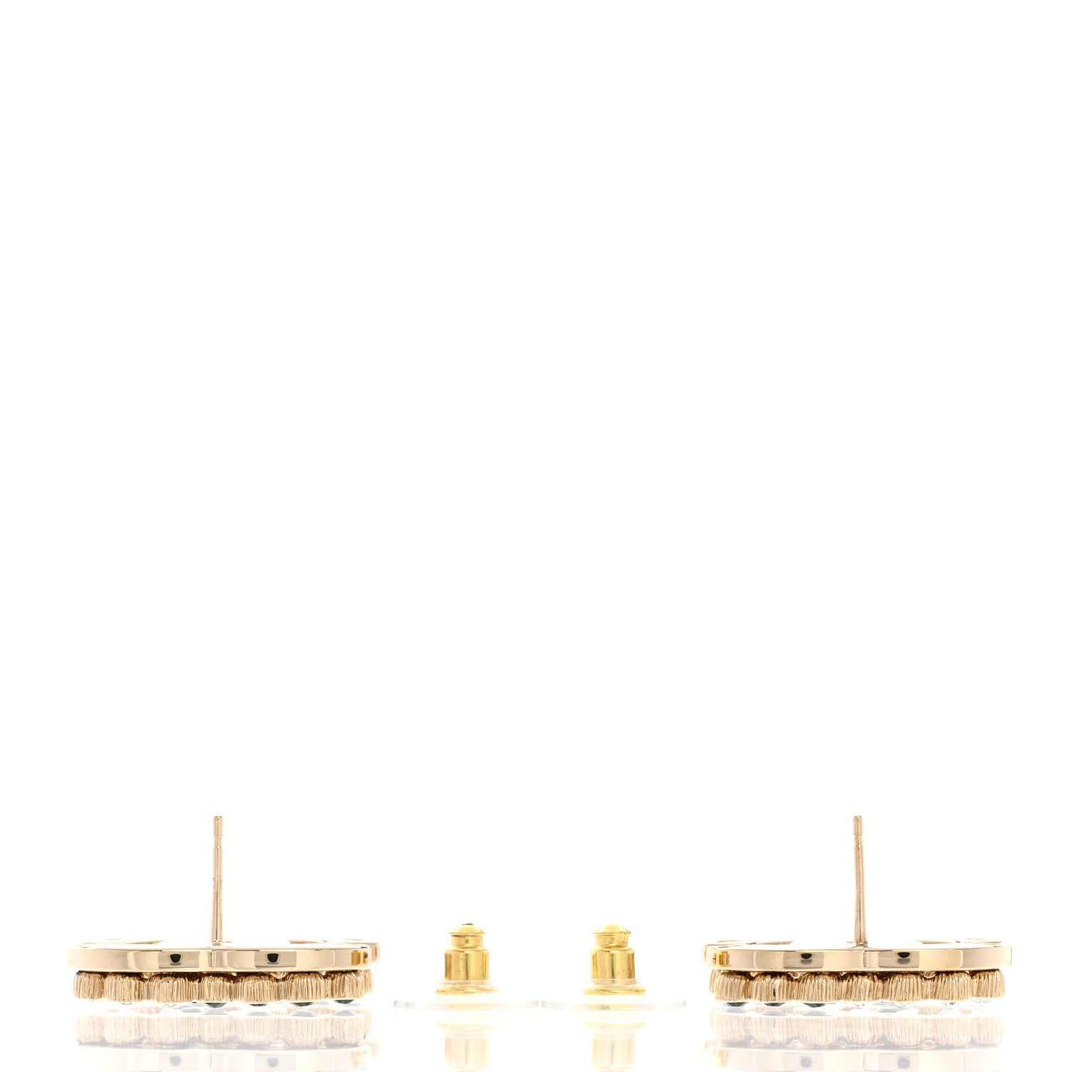 Chanel Crystal CC Earrings Black Gold 3 of 5