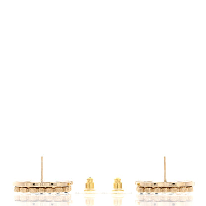 Chanel Crystal CC Earrings Black Gold 3 of 5
